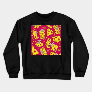 Mice and Swiss Cheese Red Palette Crewneck Sweatshirt